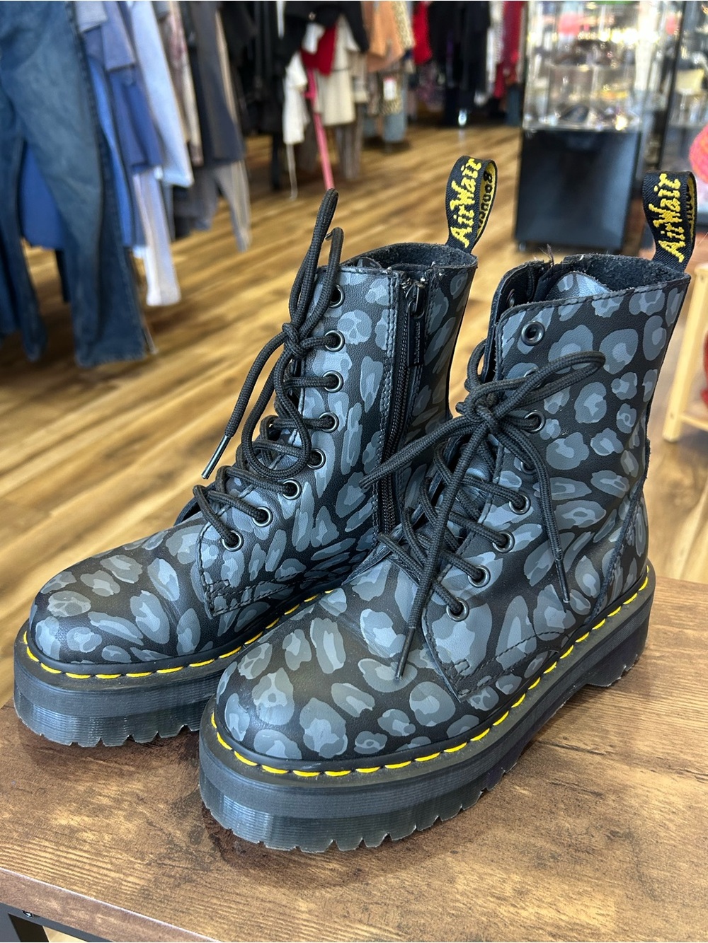 Dr.Martens Jadon Boot Leopard Print Platforms